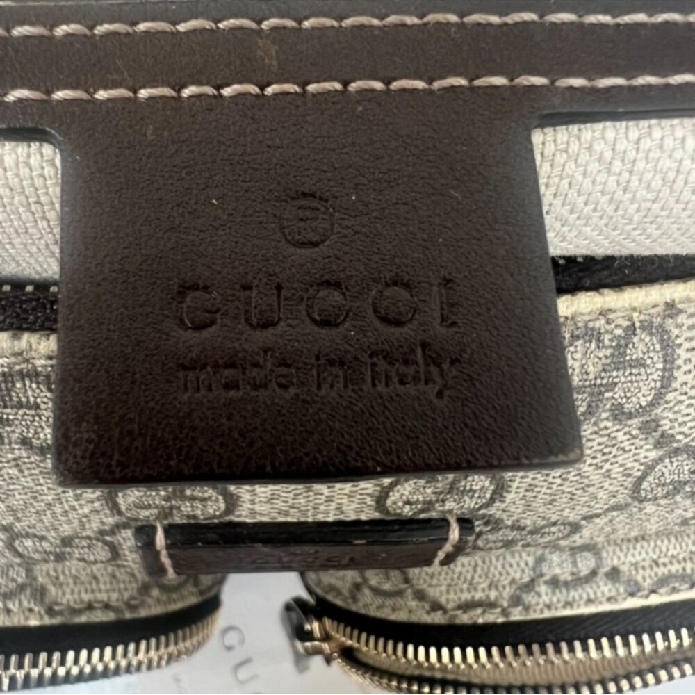 Gucci Brown/Beige GG Supreme Double Pocket Messenger Bag - Picture 7 of 8